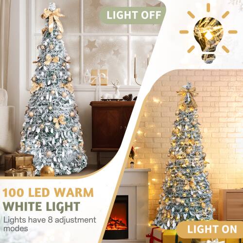 LIGHT OFF

100 LED WARM WHITE LIGHT

Lights have 8 adjustment modes

LIGHT ON