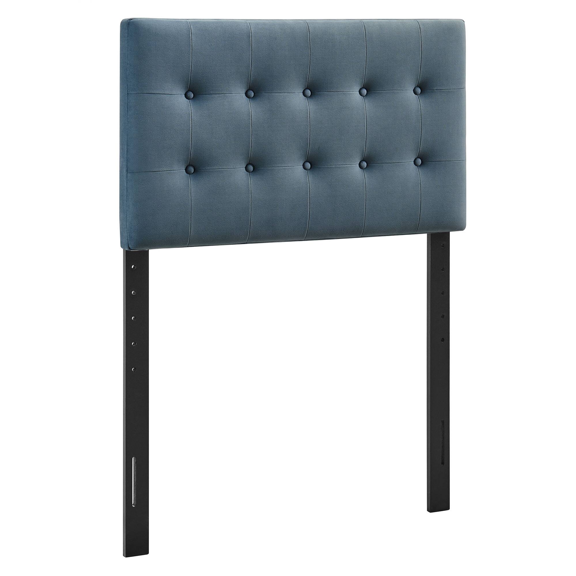 Angle. Modway - Emily Stain-Resistant Performance Velvet Headboard - Cadet Blue.