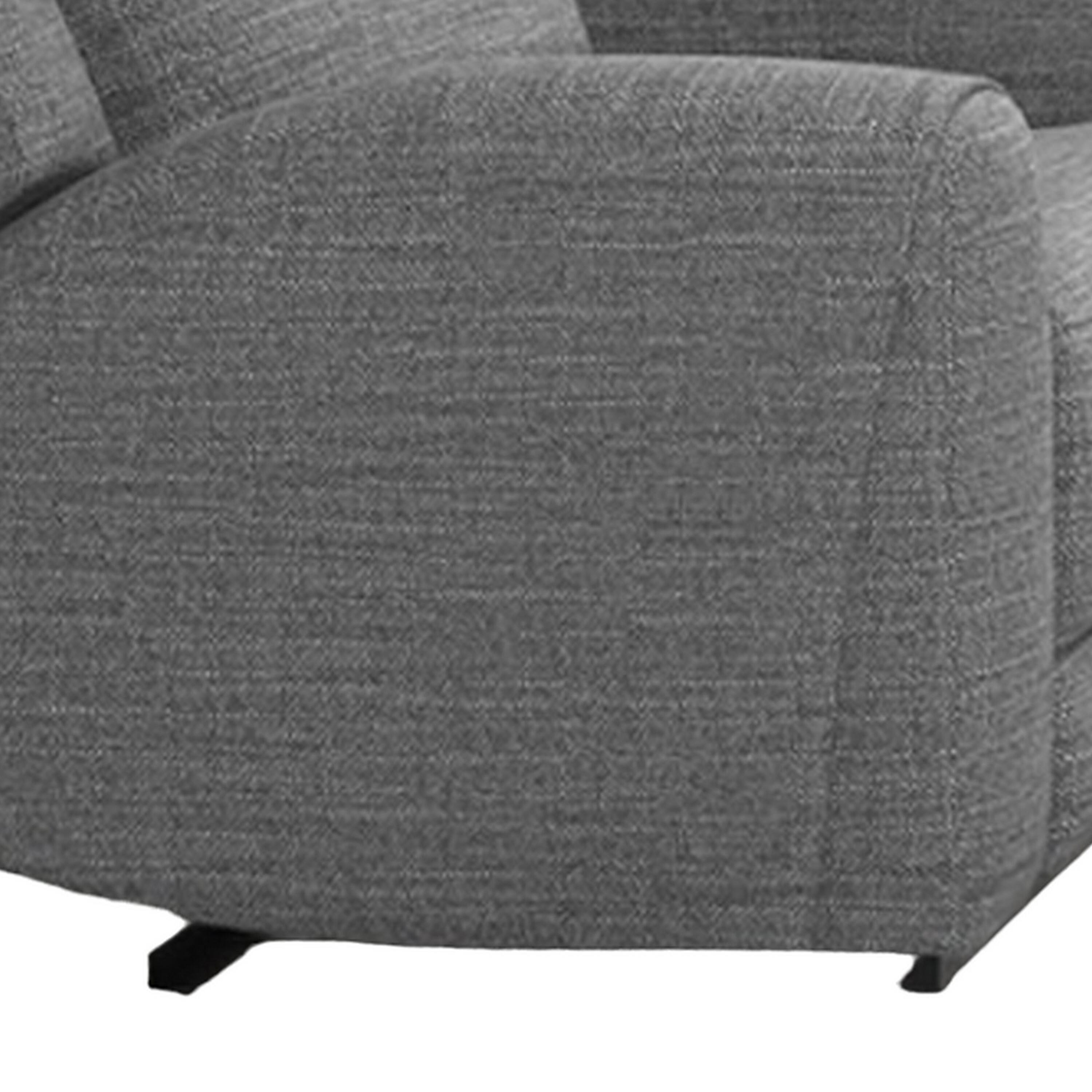 Alt View 3. Manhattan Lane - Cory Manual Recliner Chair, Contour Armrests, Solid Wood - Gray.