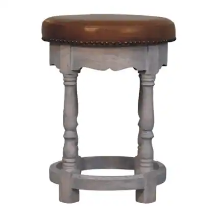 Front. Artisan Furniture - Artisan Furniture Solid Wood Rustic Charm Stool - Grey.