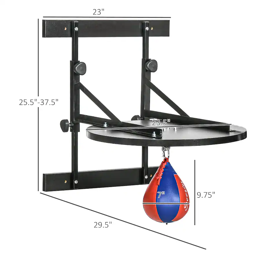 Speed Bag Pattern Soozier Speed Bag Platform, Wall Mounted Speed Bags for Boxing Black ...
