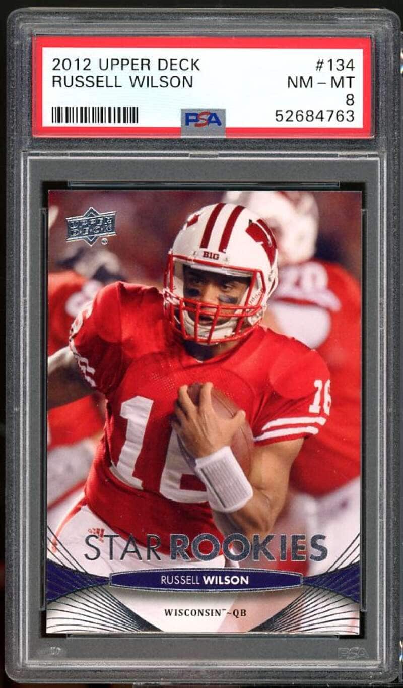 Russell Wilson Rookie Card 2012 Upper Deck #134 PSA 8