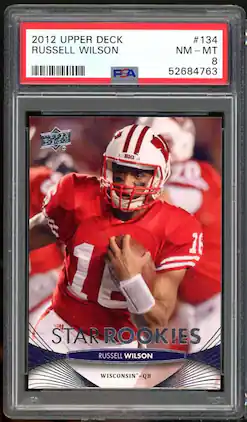Russell Wilson Rookie Card 2012 Upper Deck #134 PSA 8