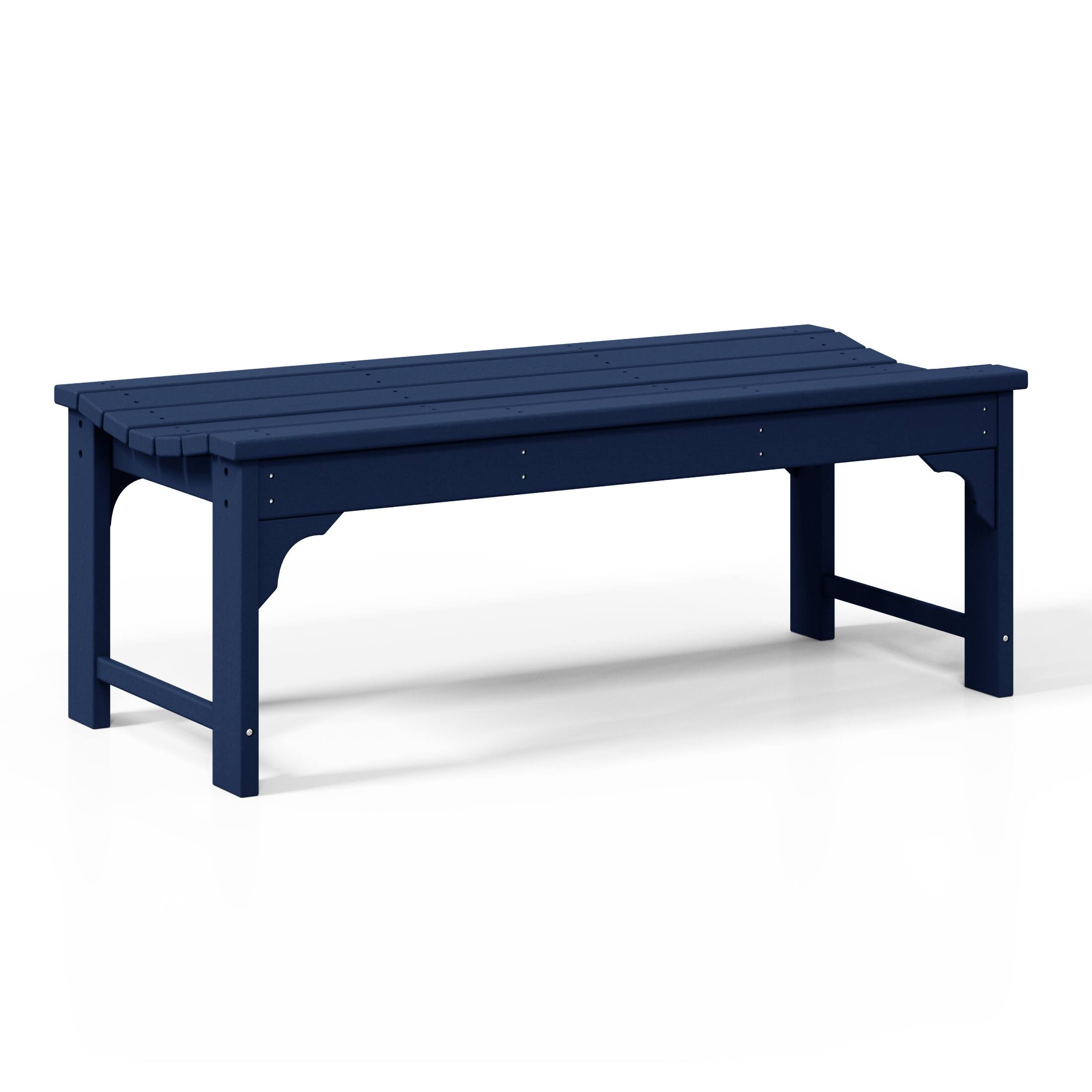 Alt View 2. WestinTrends - WestinTrends Malibu 48" length backless Poly Wood Outdoor / Garden bench - Navy Blue.
