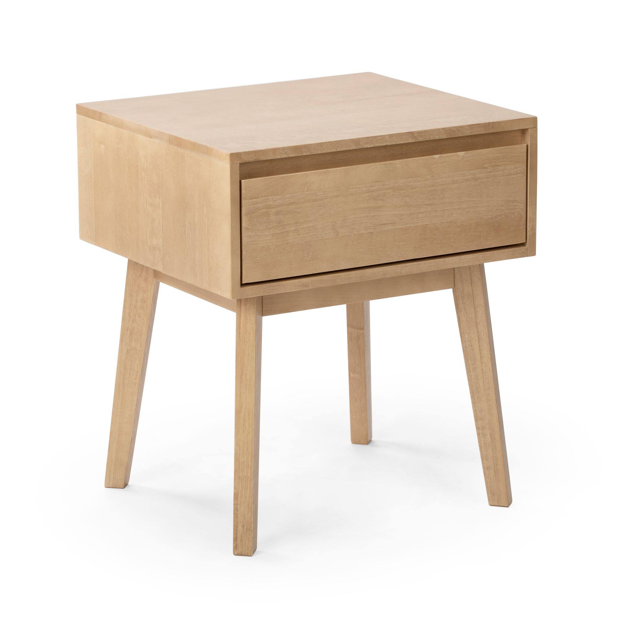 Alt View 2. Plank+Beam - Scandinavian Nightstand with 1 Drawer, Blonde - Blonde.