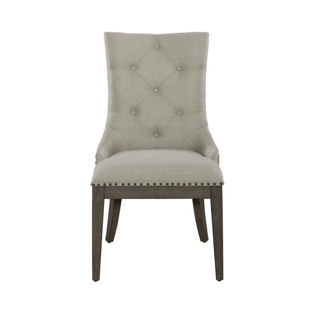 Front. Liberty Furniture Industries - Americana Farmhouse Upholstered Shelter Side Chair (RTA) in Dusty Taupe - Brown.