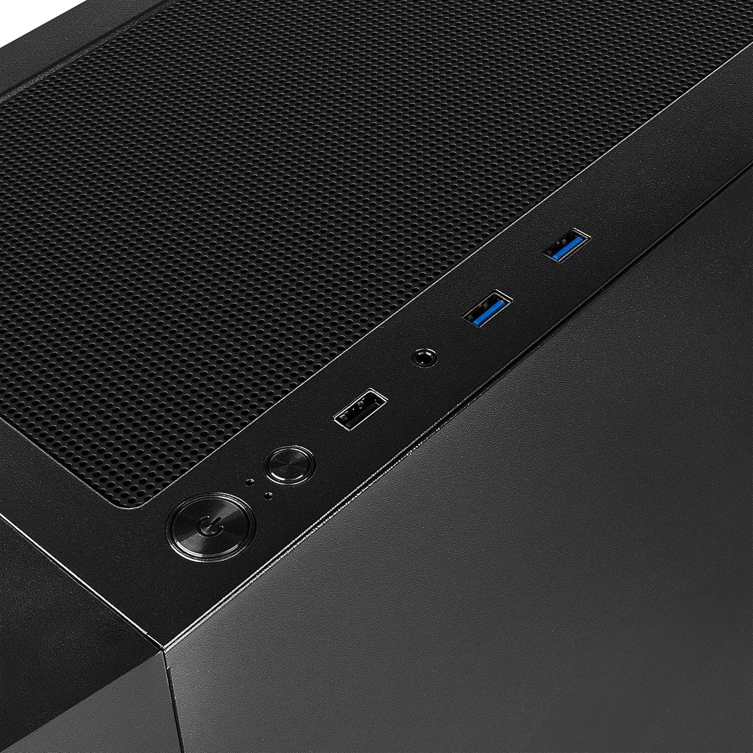 Alt View 2. YEYIAN - YEYIAN Gaming PC. AMD Ryzen 5 8400F, NVIDIA RTX 5060, 1 TB NVMe, 16GB DDR5, 650W, W11. Model  YPA-YU84F0B-5601U - Black.