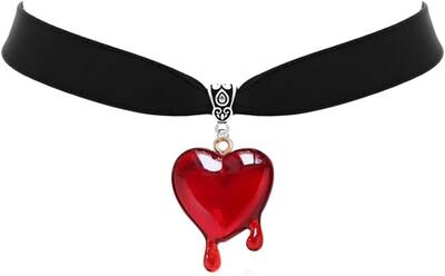 Live At Space Vampire Blood Drop Choker | Y2K Red Heart Live At Space Vampire Blood Drop Choker | Y2K Red Heart