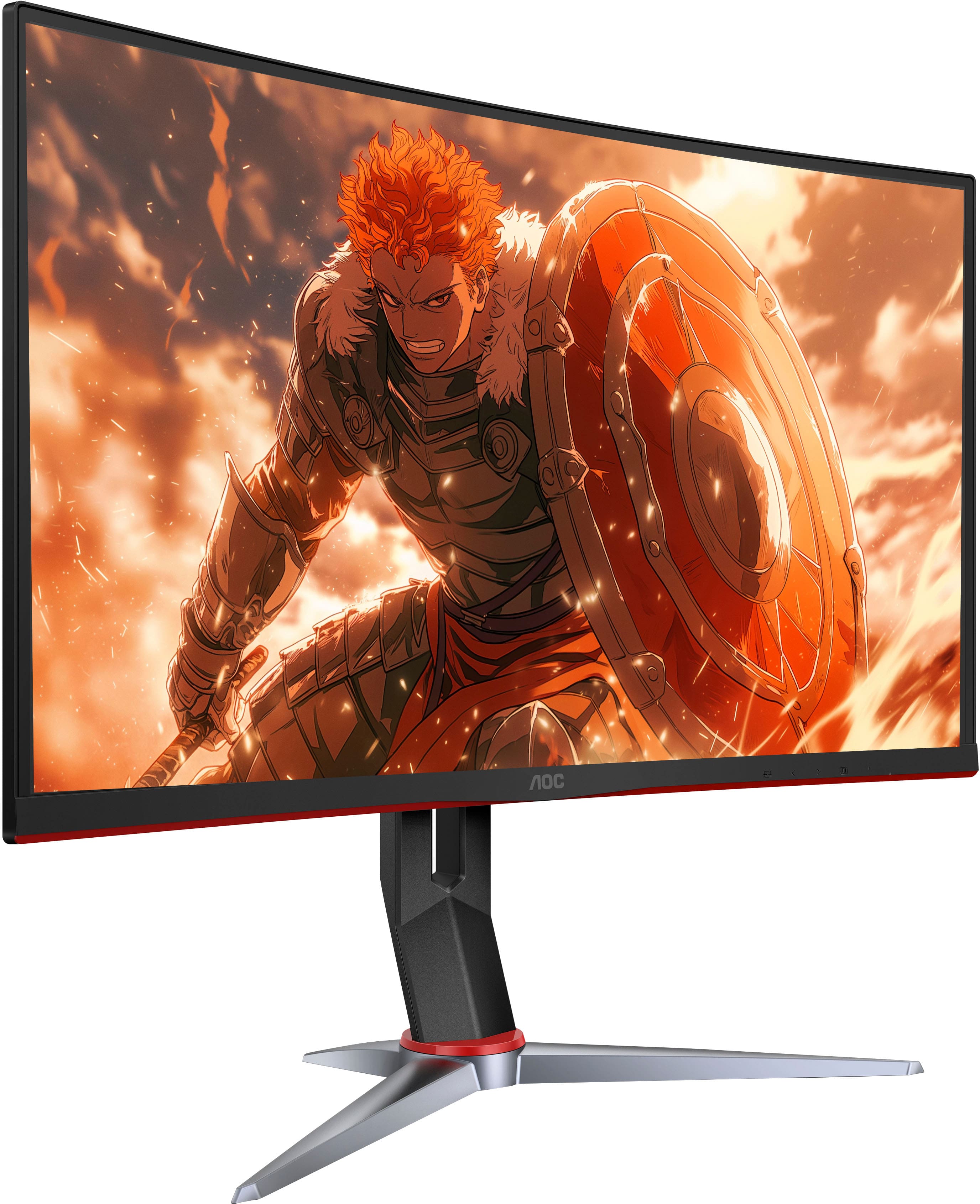 Angle Zoom. AOC - G2 Series C24G2 24" LED Curved FHD FreeSync Premium Monitor (DisplayPort, HDMI, VGA) - Black/Red.