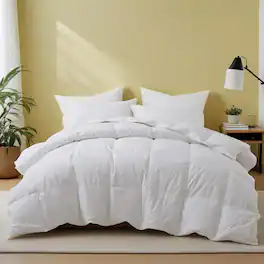 Peace Nest - All Season 100% Cotton Goose Feather Down Comforter Duvet Insert, Full/Queen - White