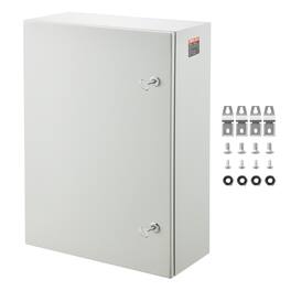 VEVOR - Steel Electrical Box, 27.6 x 19.7 x 9.8 in, Cold Rolled Steel Electrical Enclosure Box, Wall-Mounted Outdoor Electronic - Gray