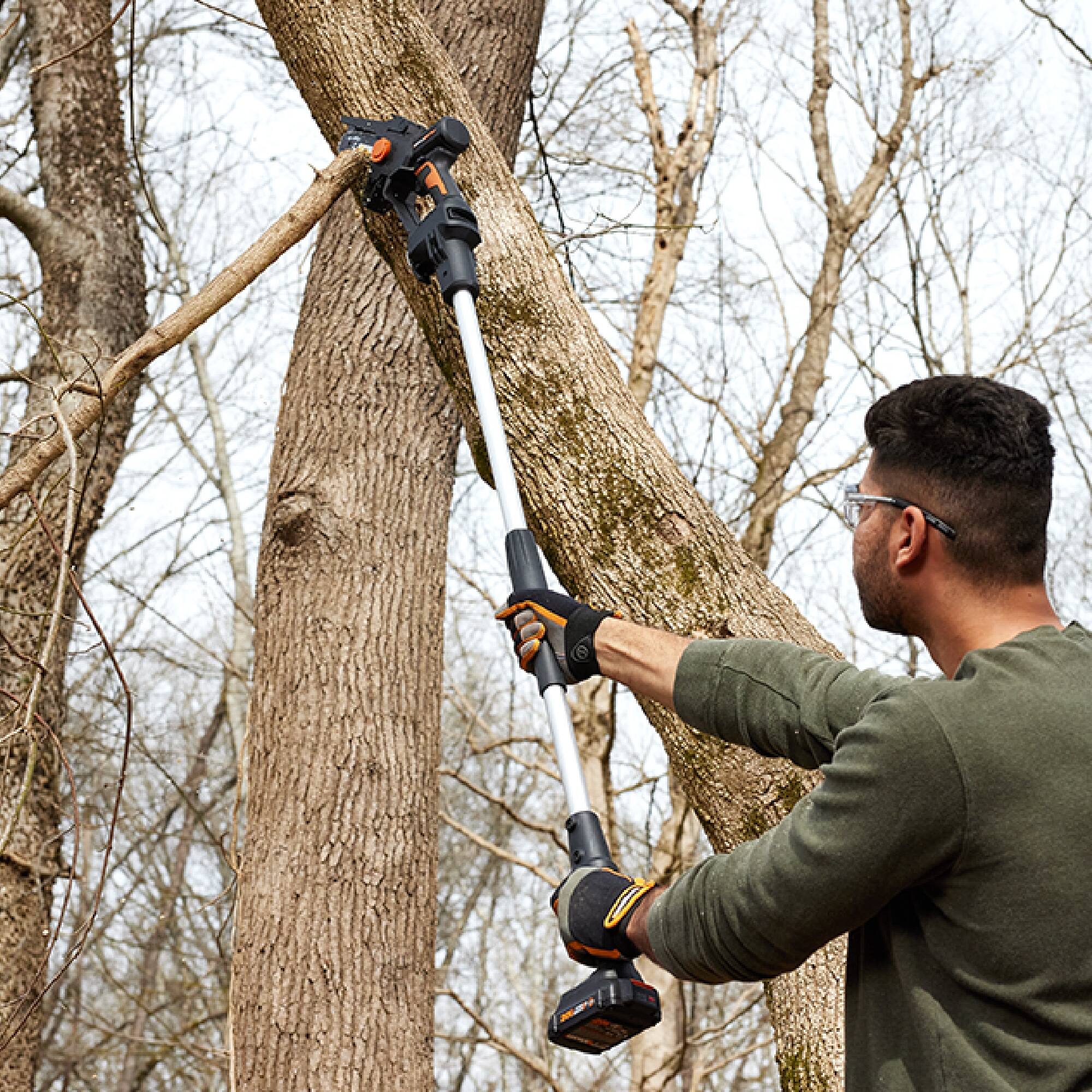 Alt View 1. WORX - Worx Nitro WG325.1 20V Brushless 5" Pruning Saw with Extension Pole - Black.