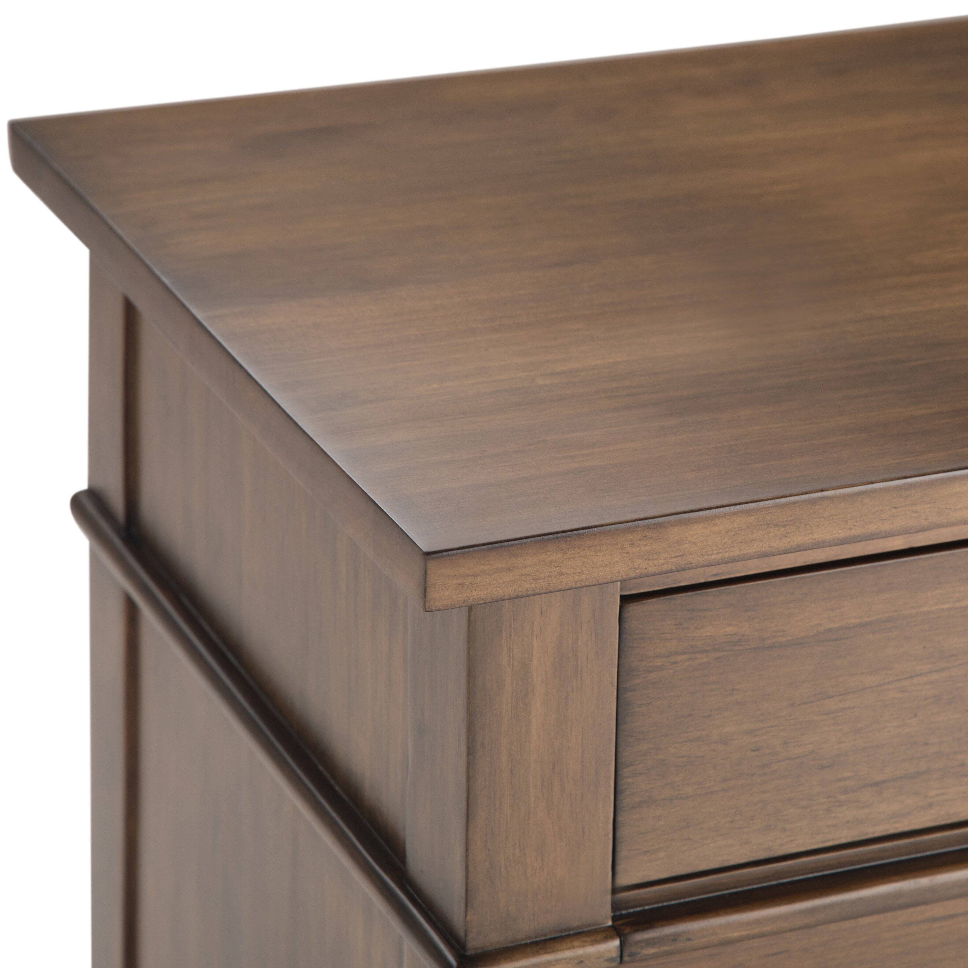 Alt View 2. Simpli Home - Carlton 24 inch Bedside Table (Set of 2) - Rustic Natural Aged Brown.