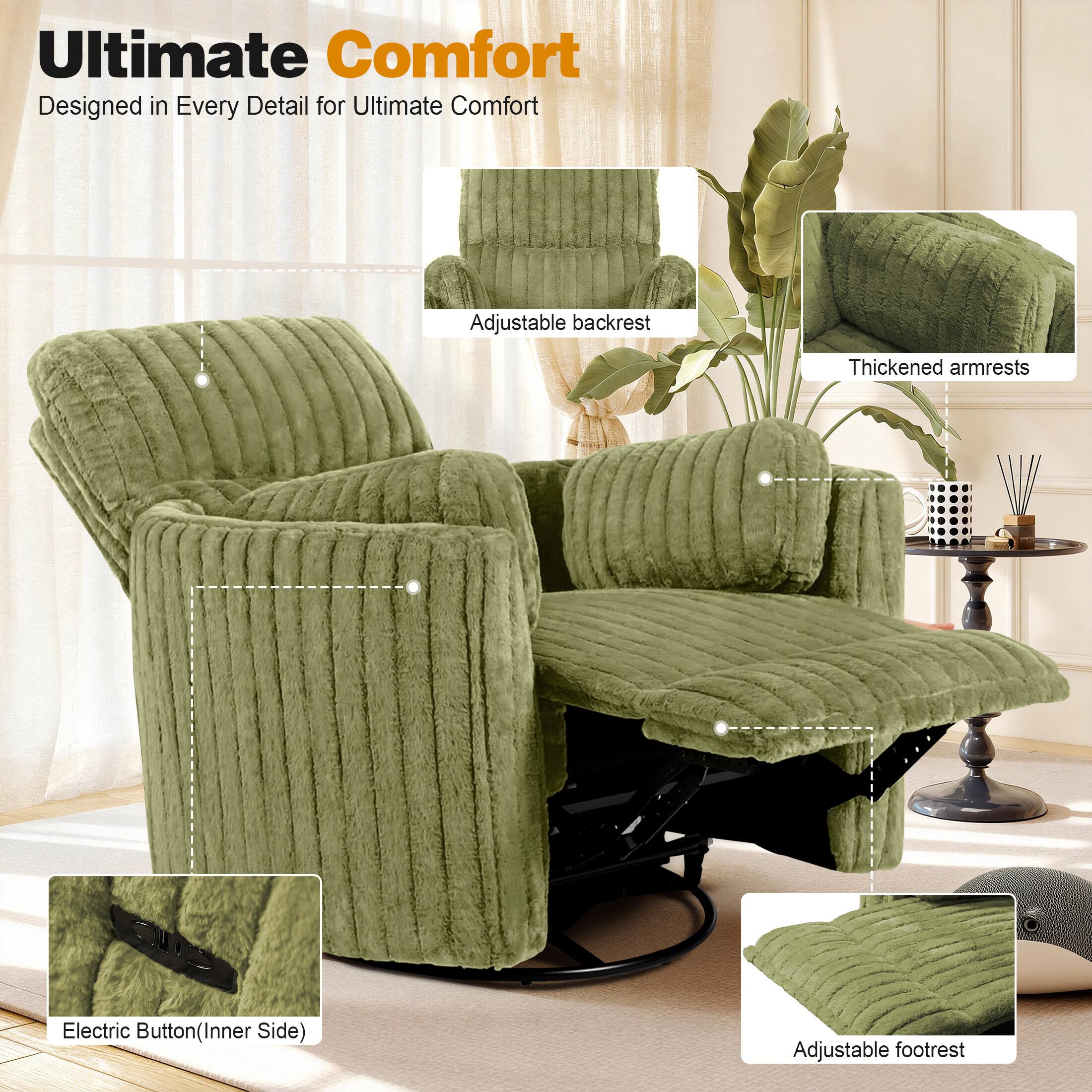Ultimate Comfort  
Designed in Every Detail for Ultimate Comfort  

- Adjustable backrest  
- Thickened armrests  
- Electric Button (Inner Side)  
- Adjustable footrest