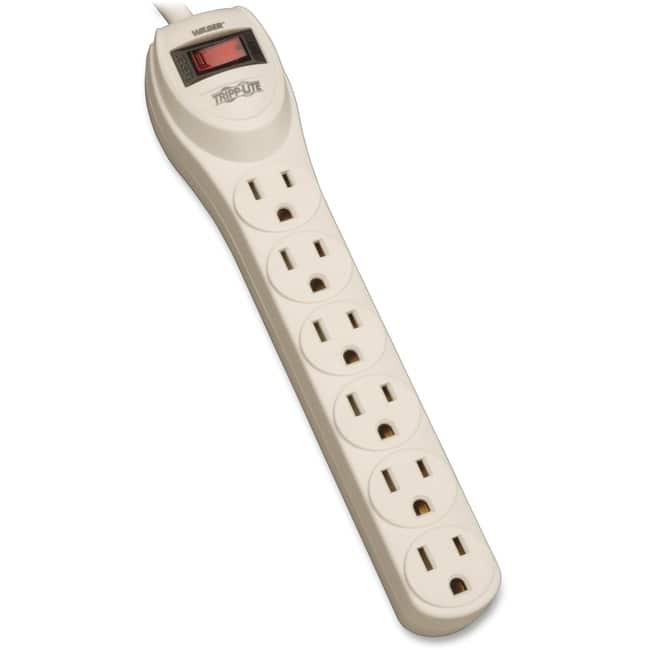 Tripp Lite - by Eaton Waber Power Strip 6-Outlet Industrial 5-15R 5-15P 4ft Cord 120V - NEMA 5-15P - 6 x NEMA 5-15R - 4 ft - Gray