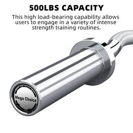 TROPOW - 47" Olympic EZ Curl Barbell Bar - 500-LBS Capacity Olympic Bar - Silver