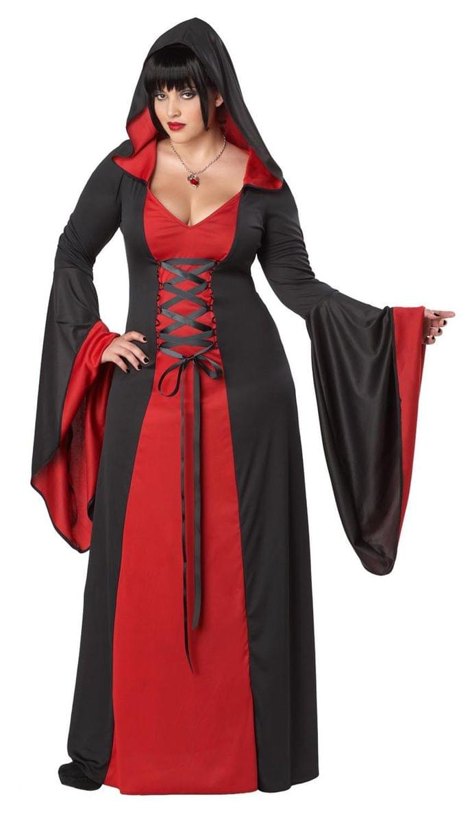 California Costumes - Deluxe Gothic Hooded Robe Dress Costume Adult Plus 16-18 - Red price history on PriceWatchPro