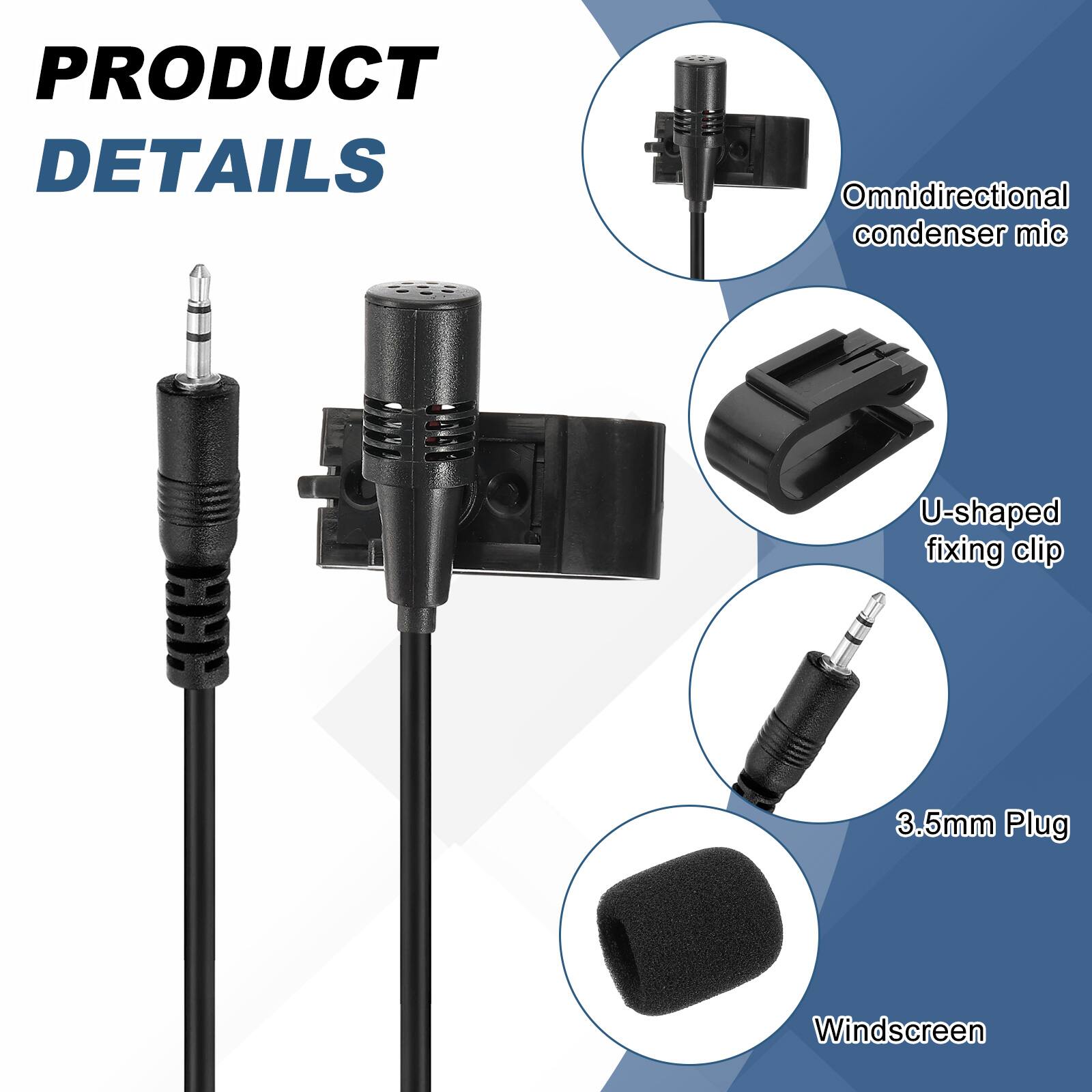PRODUCT DETAILS

- Omnidirectional condenser mic
- U-shaped fixing clip
- 3.5mm Plug
- Windscreen