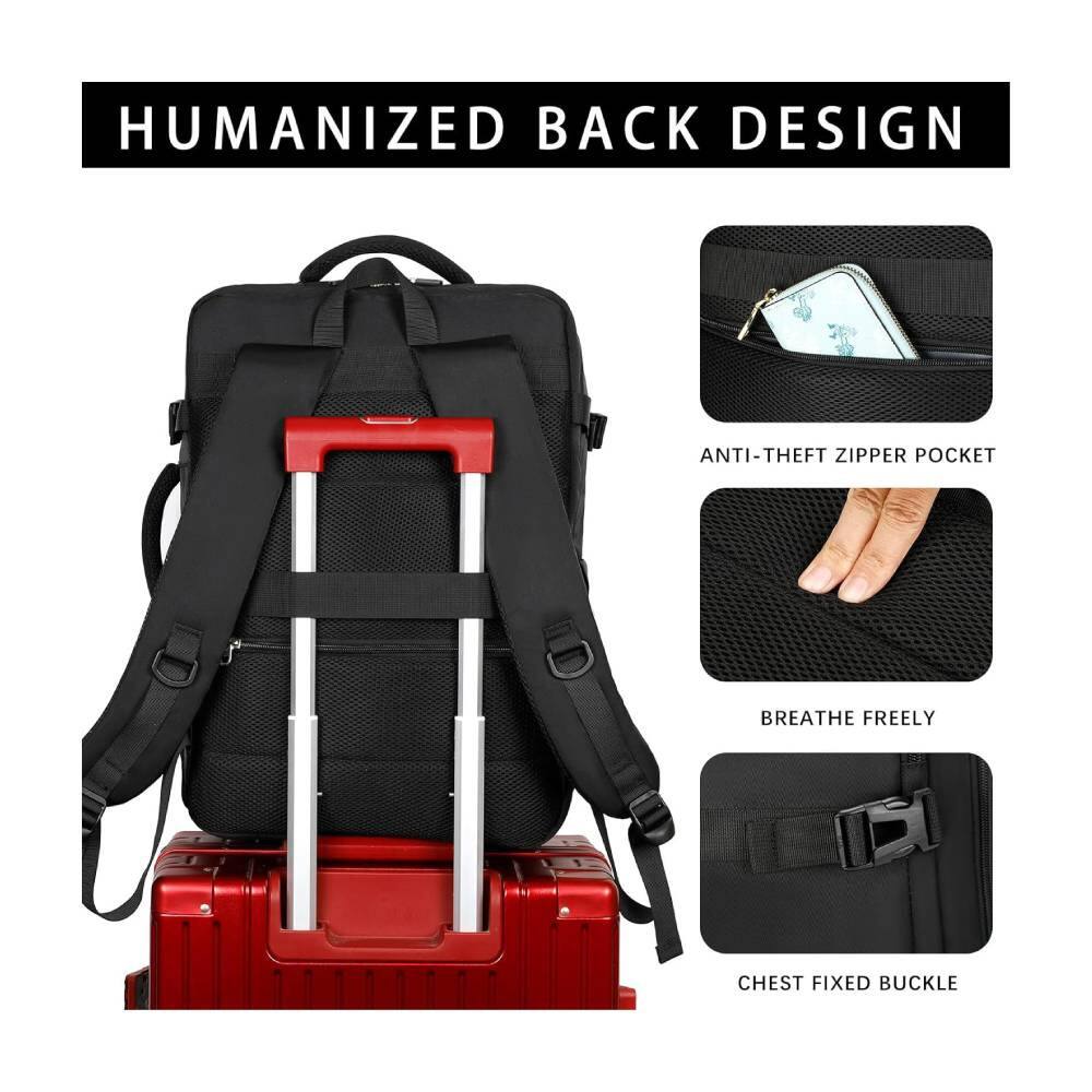HUMANIZED BACK DESIGN

ANTI-THEFT ZIPPER POCKET

BREATHE FREELY

CHEST FIXED BUCKLE