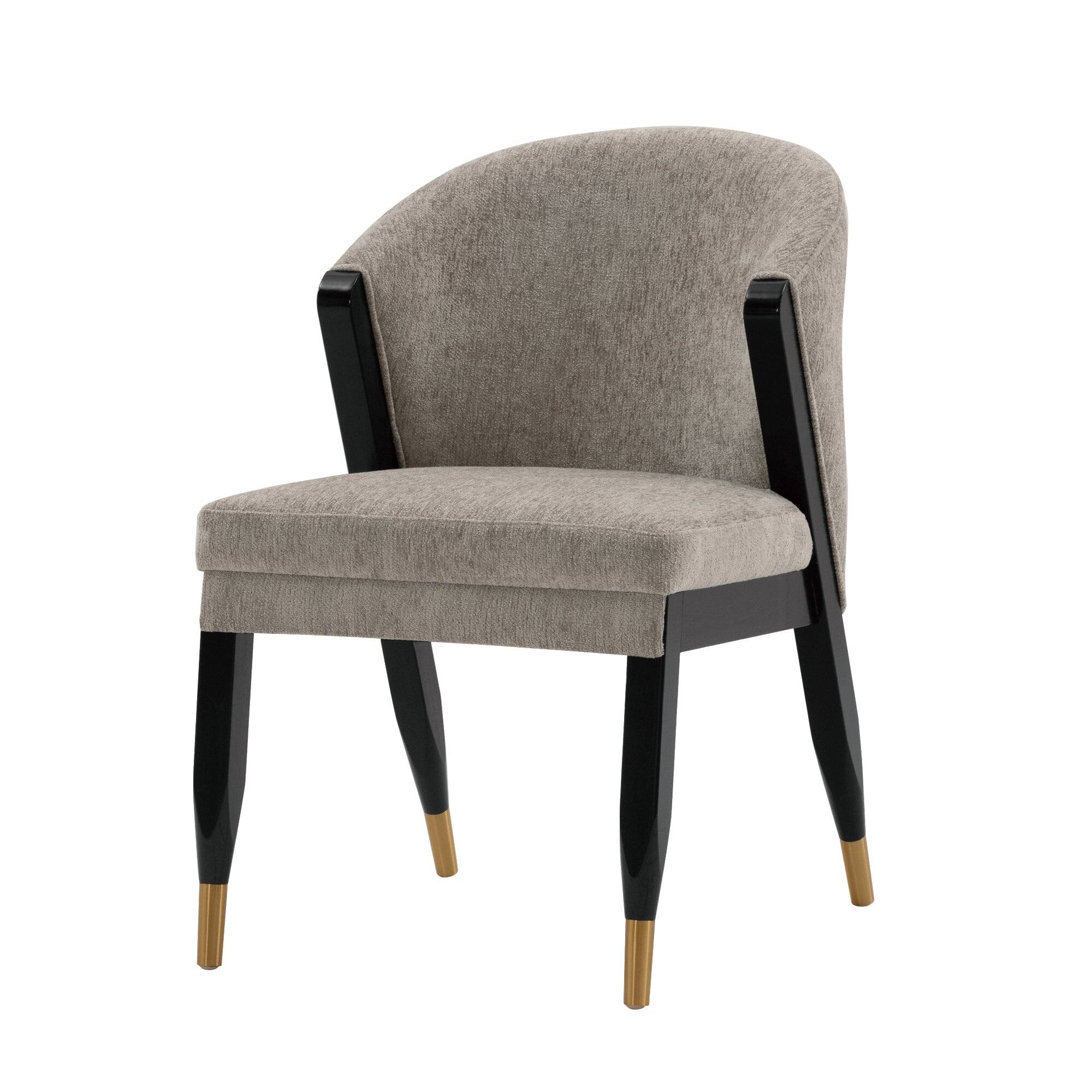 Alt View 7. Manhattan Comfort - Ola Modern Wood Chenille Dining Chair - Set of 2 - Stone.