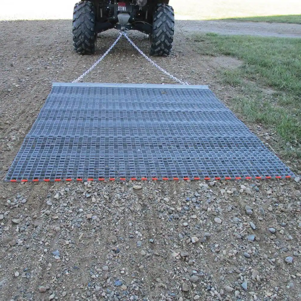 Alt View 4. Yard Tuff - Yard Tuff 5 x 4.5' Steel Durable Chain Field Lawn Level ATV Drag Mat (2 Pack) - Silver.
