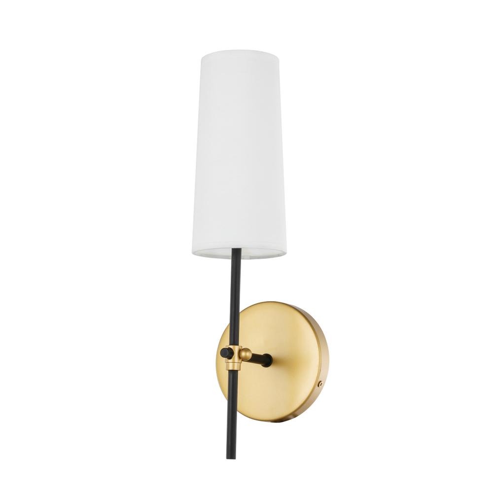 Alt View 8. Living District - Mel 1 light Brass and Black and White shade wall sconce - Brass And Black And White Shade.