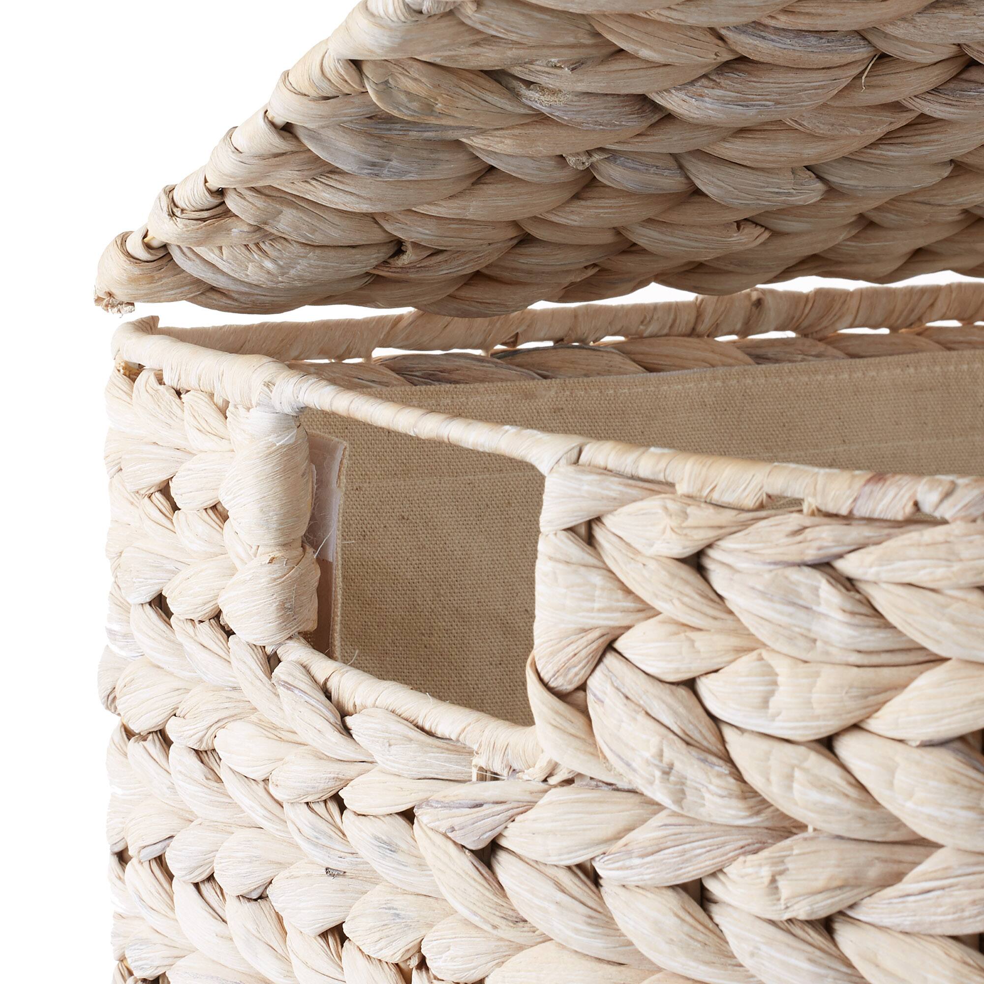 Alt View 4. Casafield - Half Moon Laundry Hamper Basket w/ Lid and Removable Liner for Clothes - Whitewash.