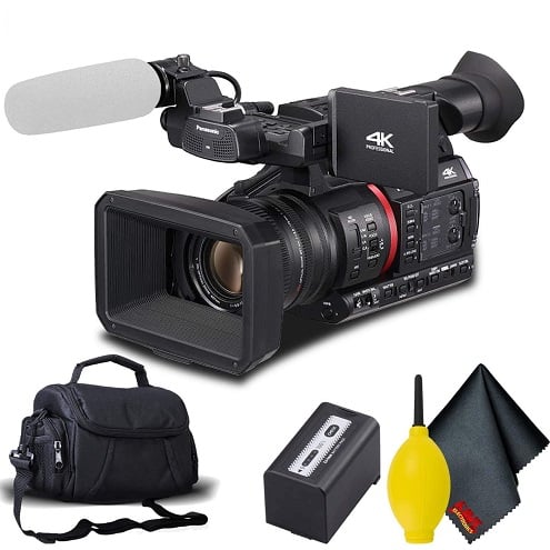 Panasonic - AG-CX350 4K Camcorder Accessory Bundle with Cleaning Kit and Professional Headphones