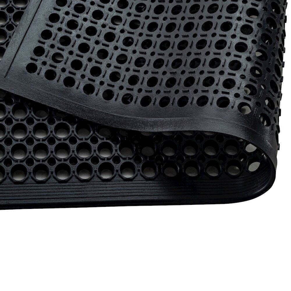 Left. Floortex - Doortex® Open-Top Black Anti-Fatigue Mat - 36" x 60" - Black.