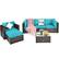 Angle. Costway - 6PCS Patio Rattan Furniture Set Cushion Sofa Coffee Table - Turquoise.