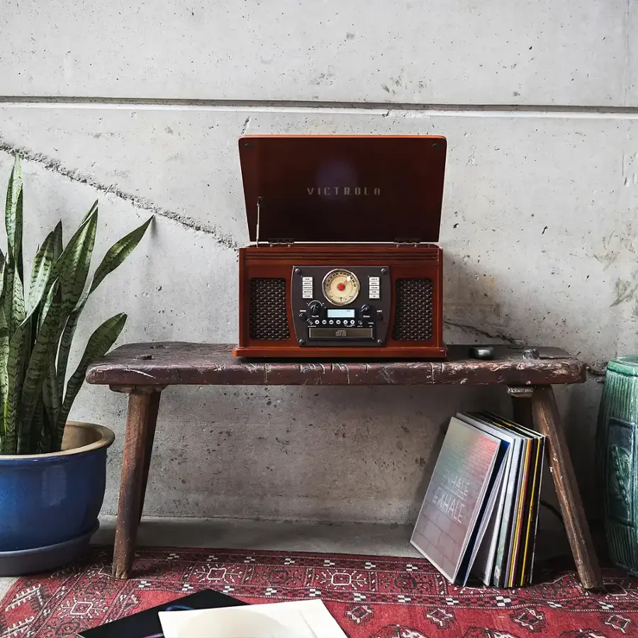 Alt View 18. Victrola - Navigator 8-in-1 Classic Bluetooth Record Player with Turntable - Mahogany.