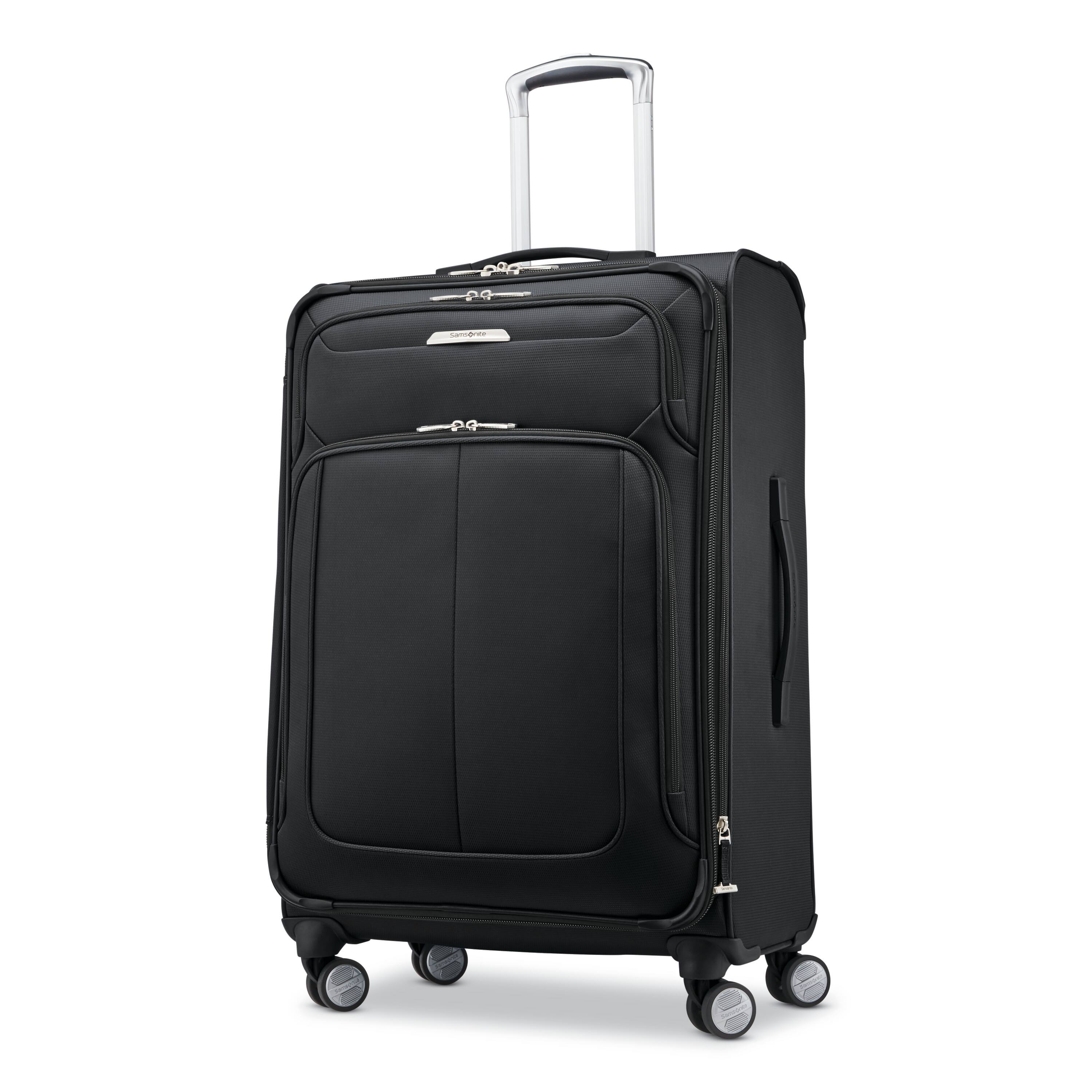 Front. Samsonite - SoLyte DLX 25" Spinning Suitcase - Midnight Black.