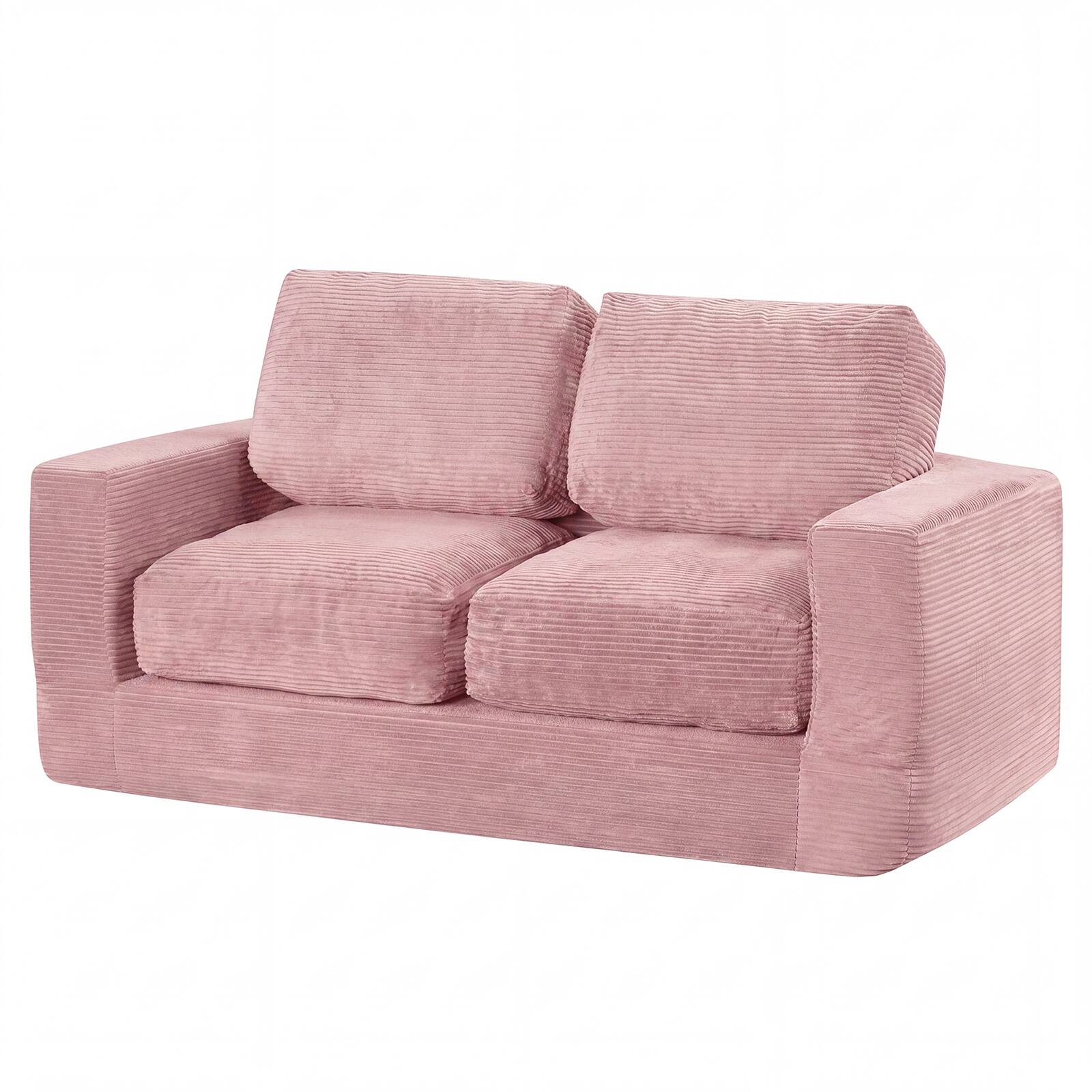 Costway - Floor Couch, Loveseat Foam Sofa with Removable Corduroy Cover, Back & Seat Cushions - Pink price history on PriceWatchPro