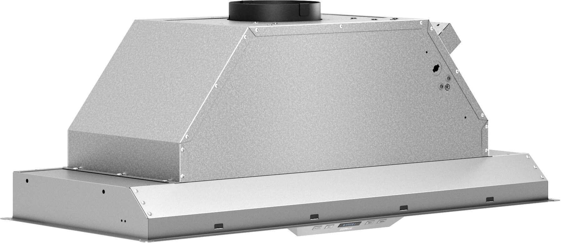 Left. Zephyr - Tornado II 34 in. 600 CFM Insert Range Hood with LED Lights - Stainless Steel.