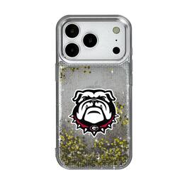 Keyscaper - NCAA - Georgia Bulldogs Linen Logo iPhone Glitter Case - 14 - Multicolor