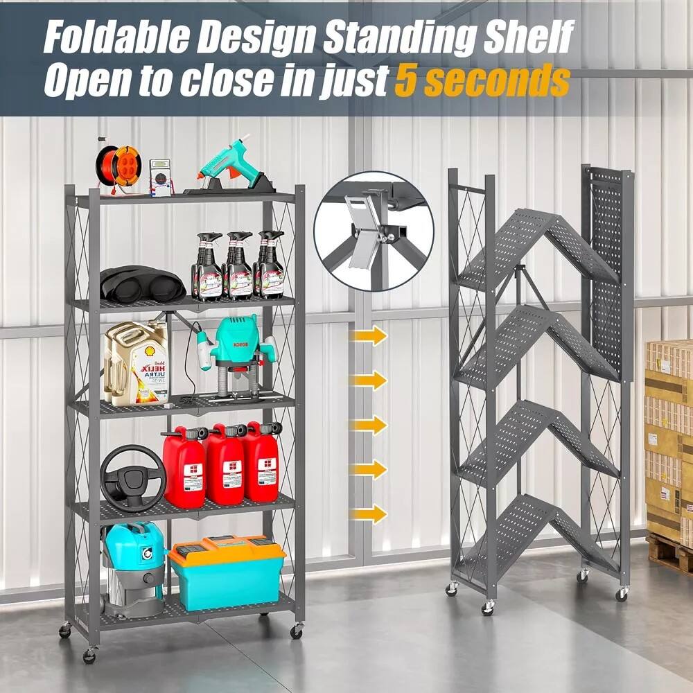 Foldable Design Standing Shelf  
Open to close in just 5 seconds