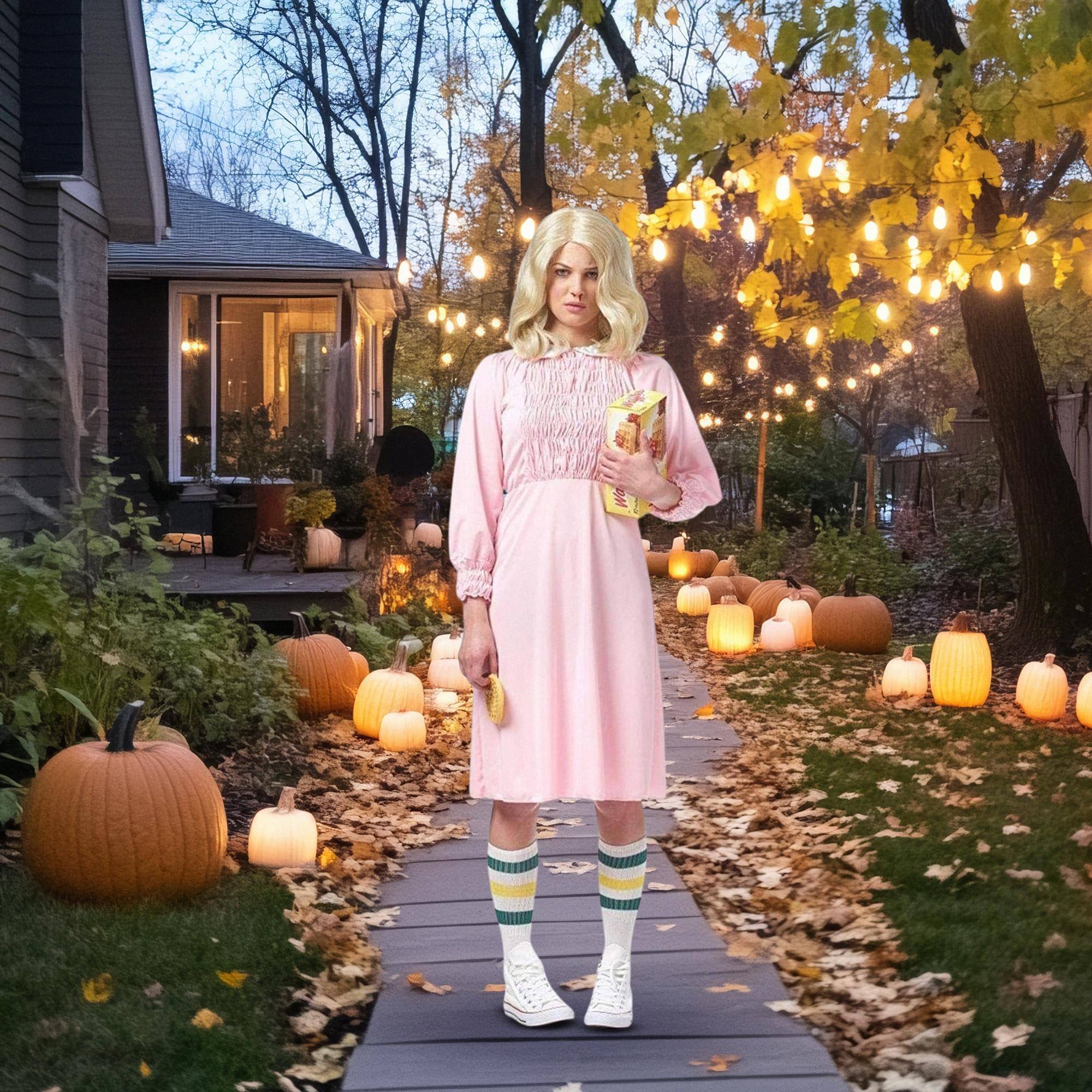 Alt View 10. Stranger Things - Strange Girl Women's Costume, Pink: Medium - Pink.