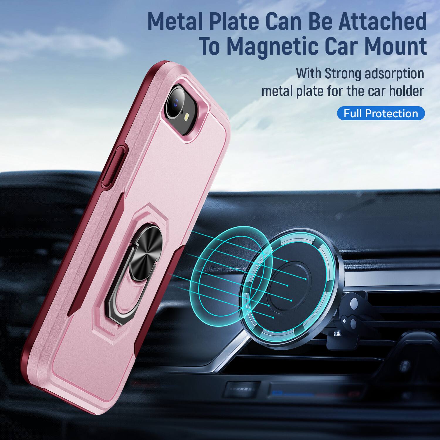 Metal Plate Can Be Attached To Magnetic Car Mount

With Strong adsorption metal plate for the car holder

Full Protection