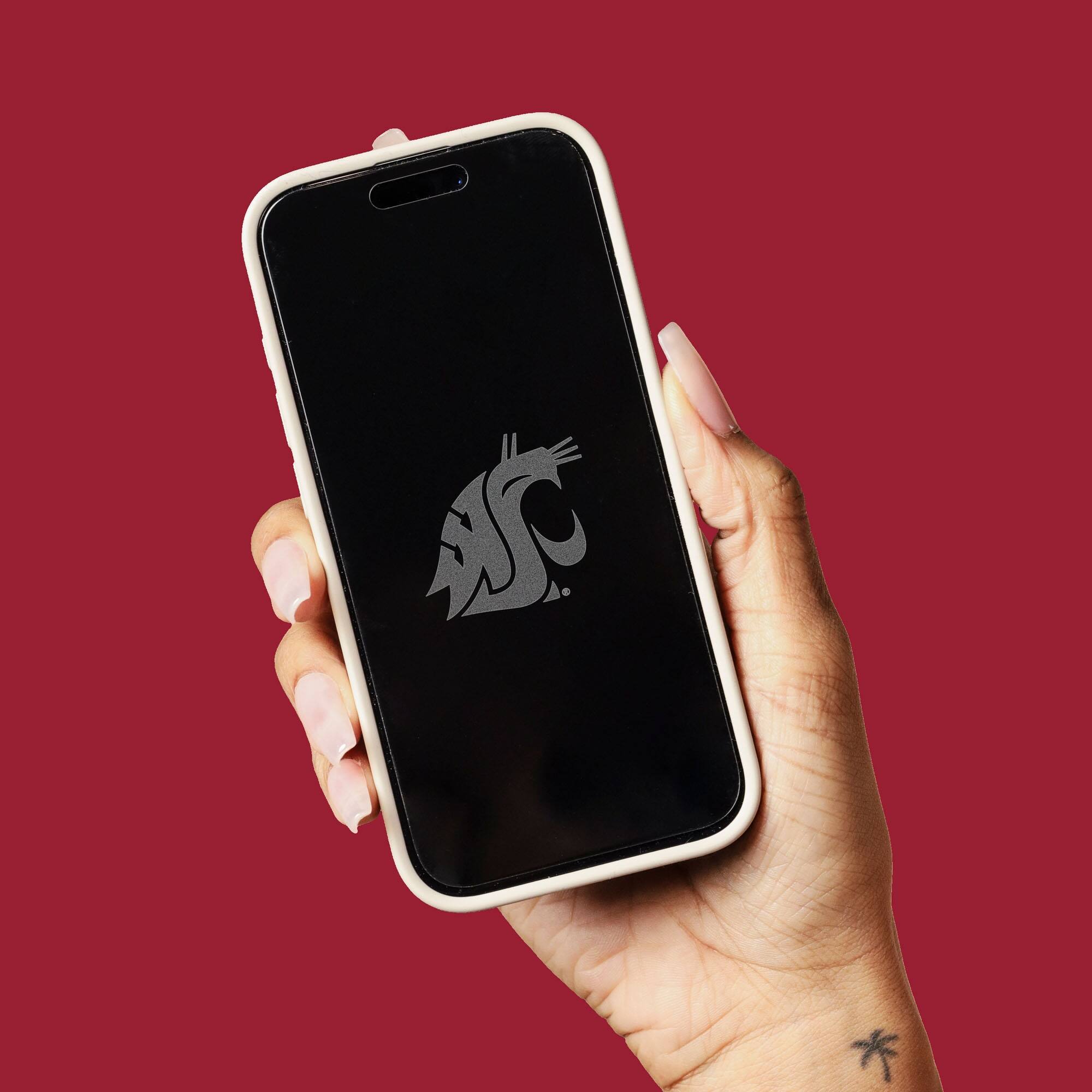 Alt View 3. Screen Skinz - Washington State Cougars iPhone Privacy Screen Protector - 14 Pro - Multicolor.