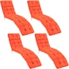 Front. Gymax - Gymax Set of 4 73'' Lounge Chaise Cushion Padded Recliner Cushion Red-Orange - Orange.