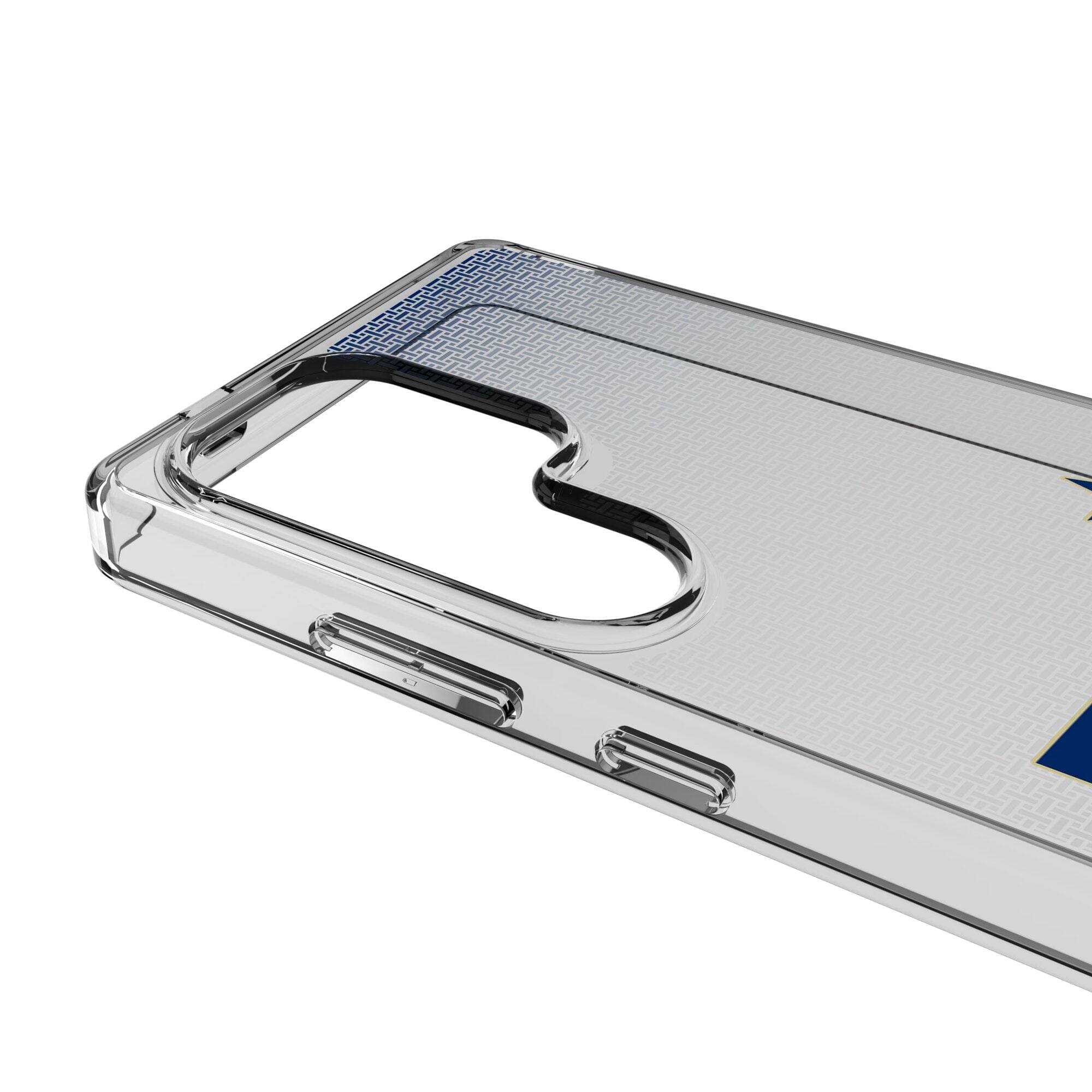 Alt View 2. Keyscaper - Navy Midshipmen Linen Logo Galaxy Clear Case - S23 Ultra - Multicolor.