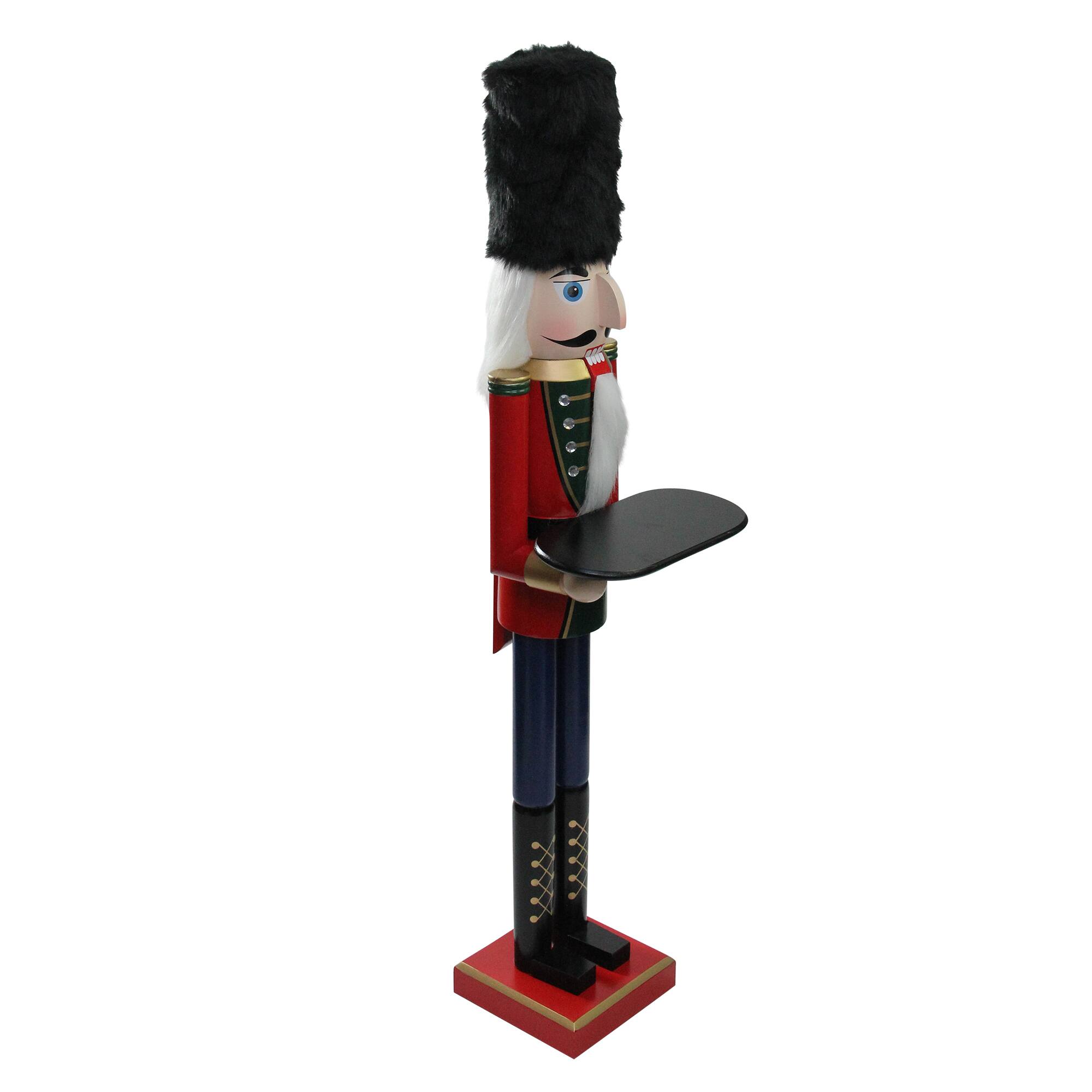 Alt View 3. Northlight - 48.25" Red and Black Christmas Butler Nutcracker with Tray - Red.
