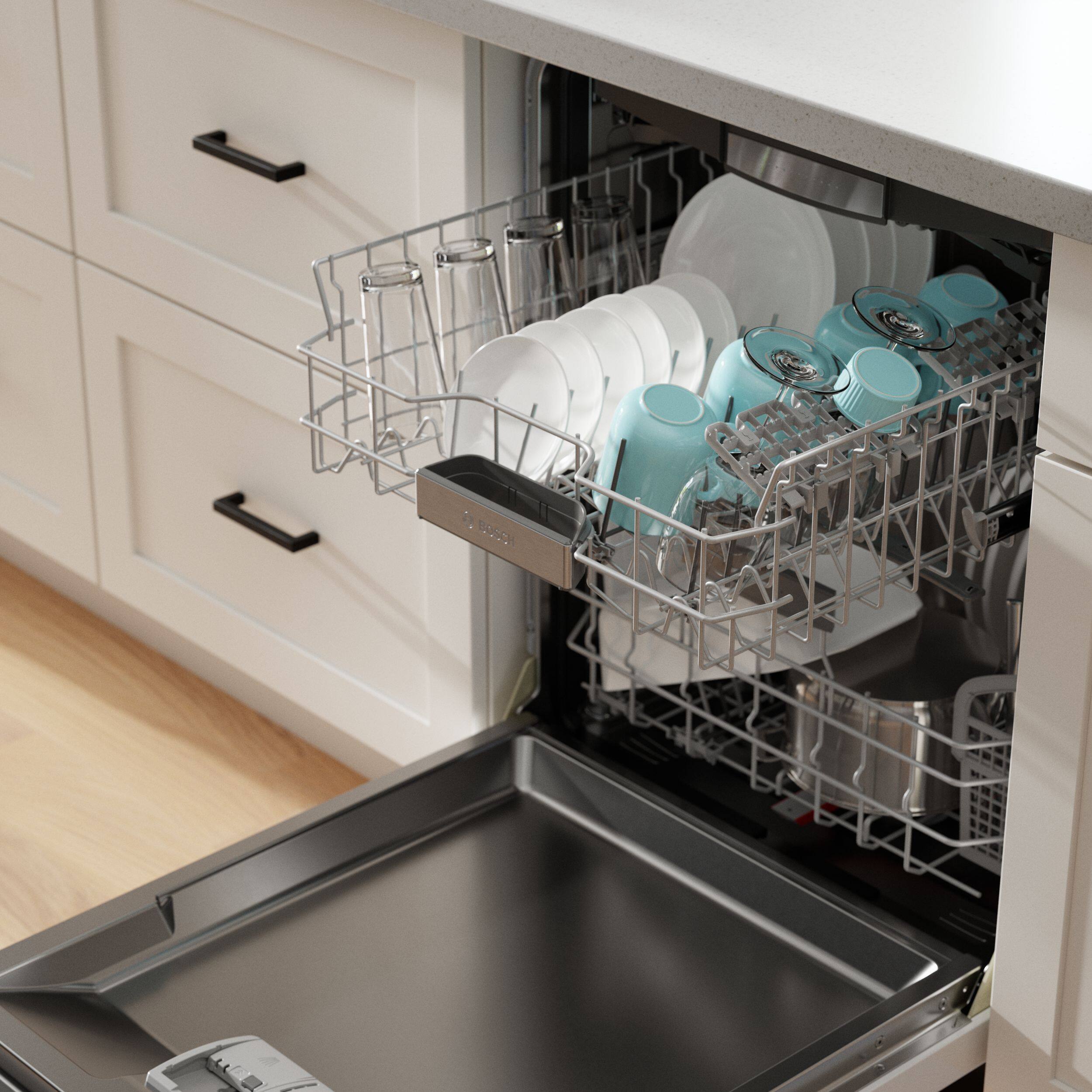 Alt View 15. Bosch - 800 Series 24" Top Control Smart Built-In Stainless Steel Tub Dishwasher with 3rd Rack, 42 dBA - White.