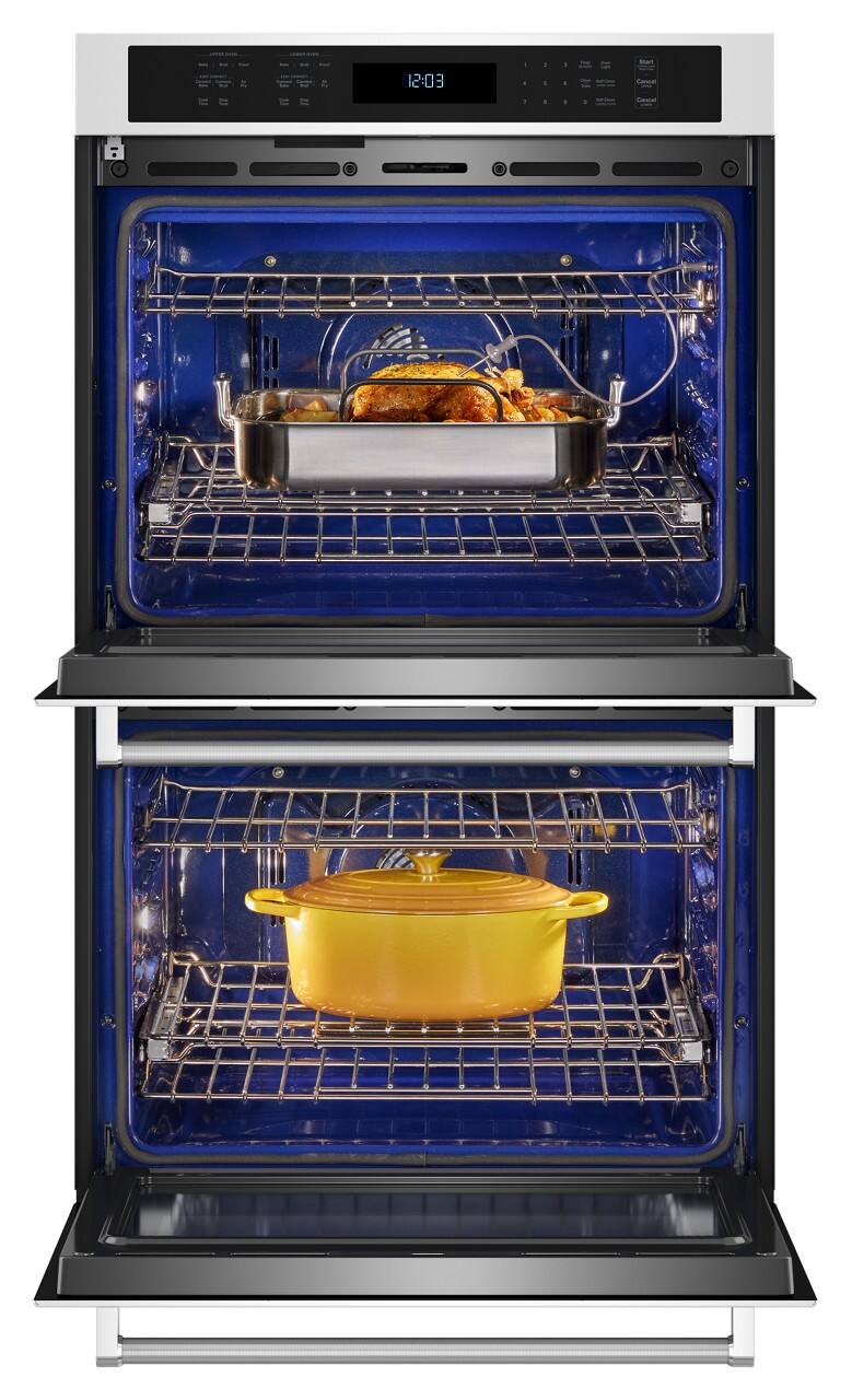 Alt View 13. KitchenAid - 30" Built-In Electric Convection Double Wall Oven with Air Fry Mode - White.