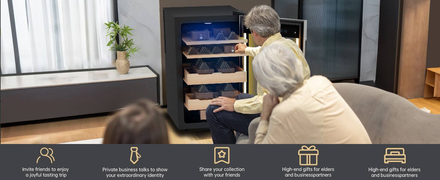 Invite friends to enjoy a joyful tasting trip  
Private business talks to show your extraordinary identity  
Share your collection with your friends  
High-end gifts for elders and business partners