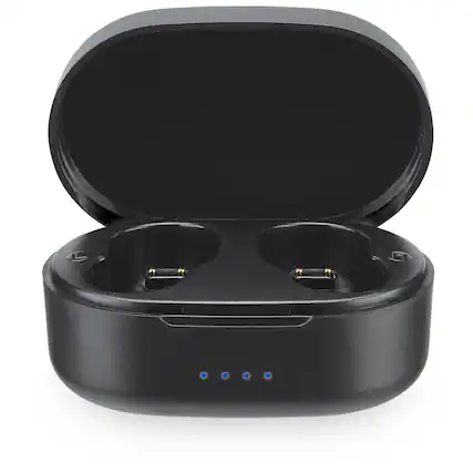 Front. iLive - iLive 10mm Neodymium Driver Truly Wireless Earbuds with Rechargeable Case and Quick Charge, Black, IAEBT40B.