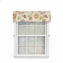 RLF Home - 100% Cotton High Quality Beachbound Tailored Window Valance with 1.5" Rod Pocket 50" W X 12" L - Multi