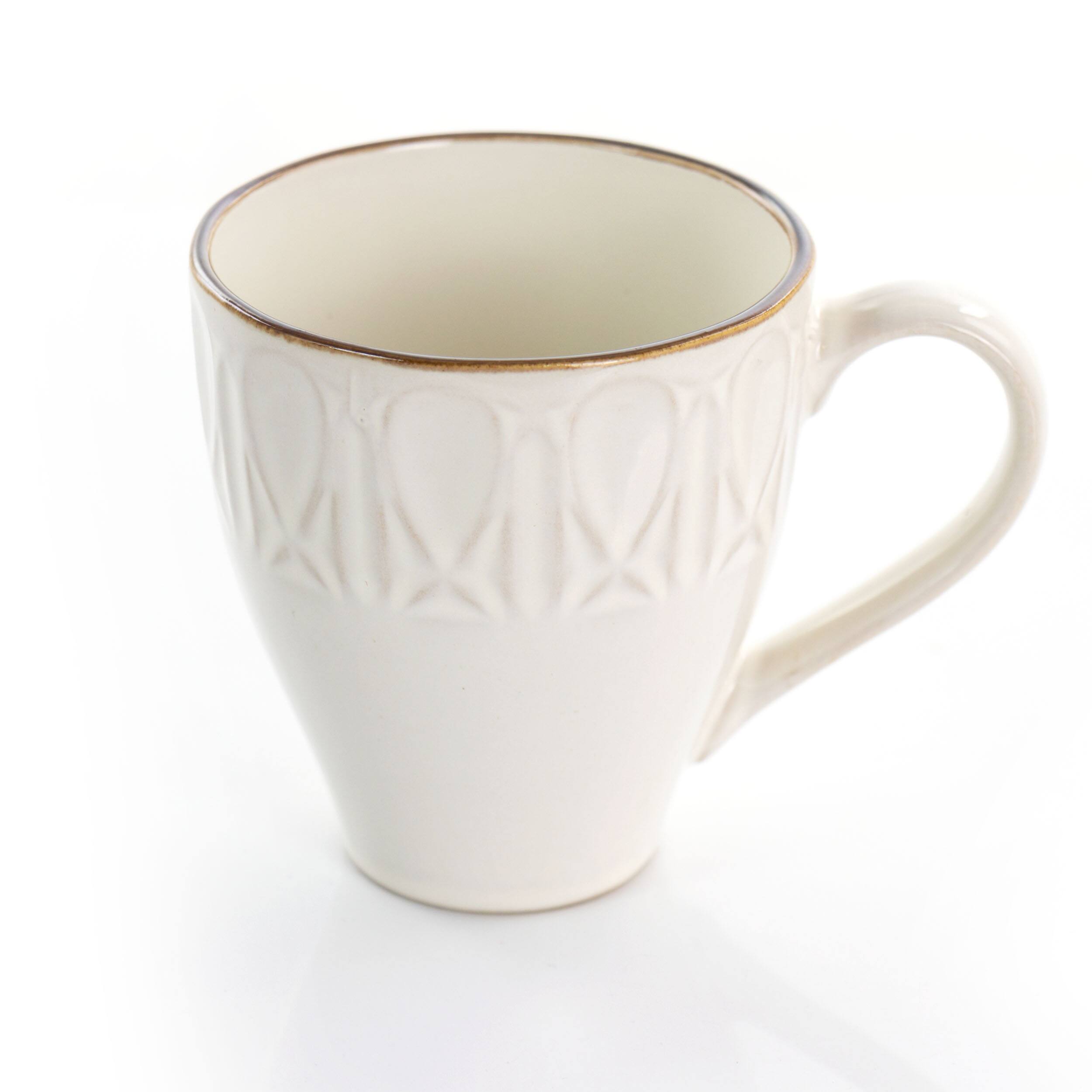 Alt View 7. Gibson - Gibson Elite Golden Halo 16 Piece Stoneware Dinnerware Set - White.