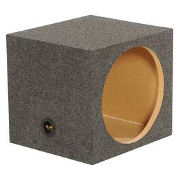 QPower - 15" Heavy-Duty Single Sealed Vehicle Subwoofer Enclosure Woofer Box - Gray
