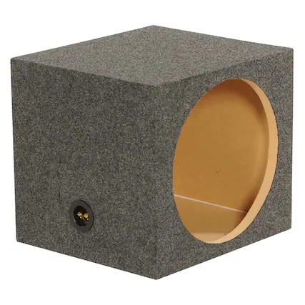 Front. QPower - QPower 15" Heavy-Duty Single Sealed Vehicle Subwoofer Enclosure Woofer Box, Gray - Gray.